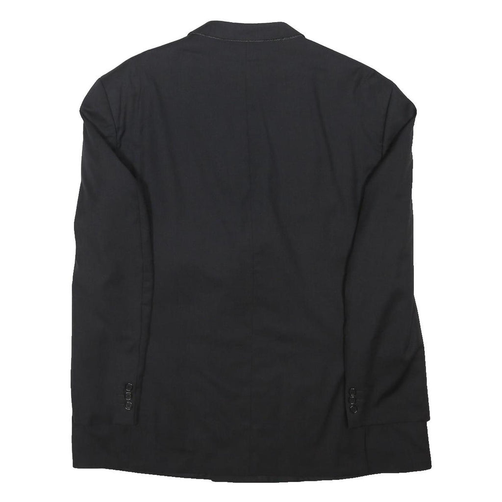 RENATO CAVALL Mens Black Double Breasted Wool Blend Jacket XL Tailored Button