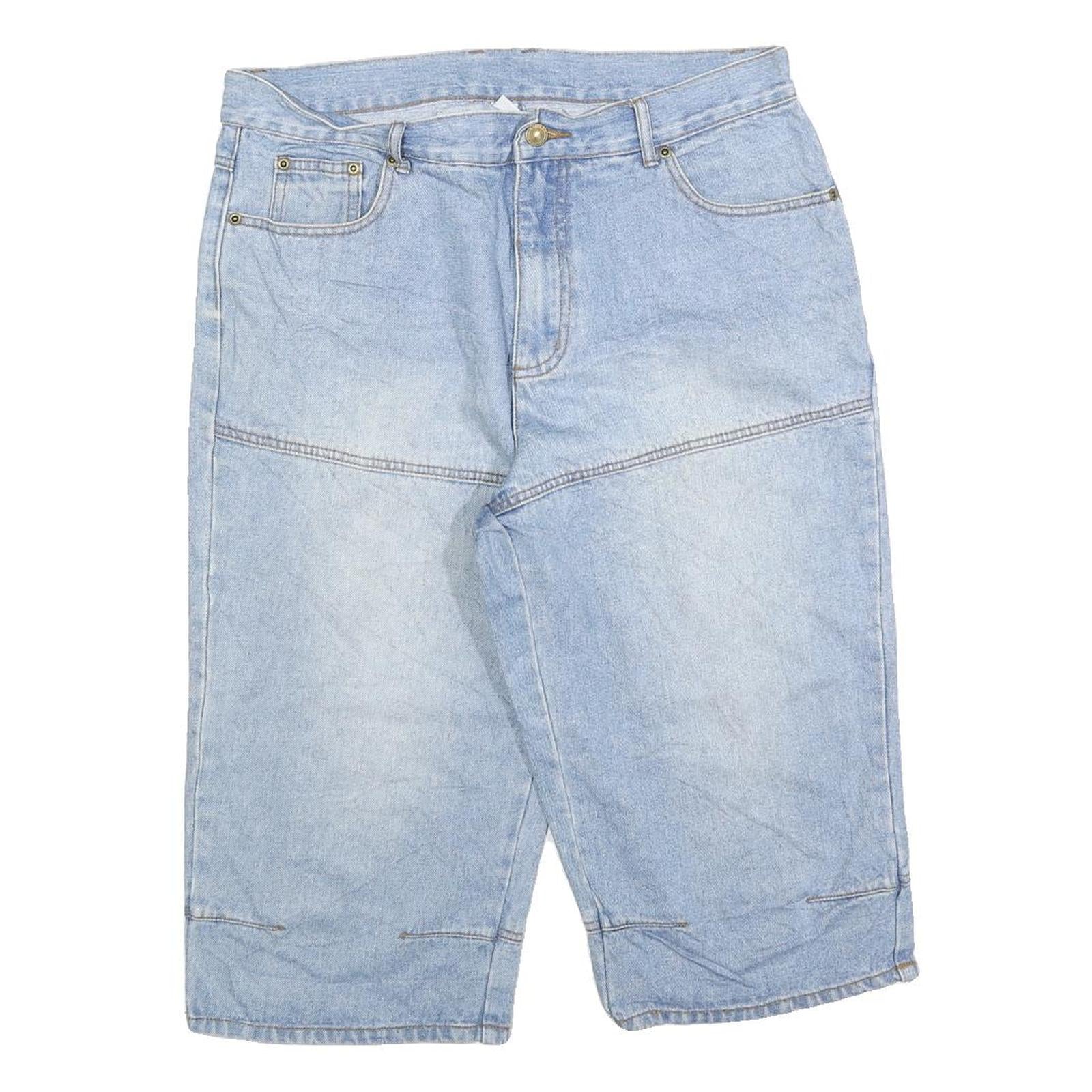 JOHN BANER Mens Light Blue Denim Shorts M W34 Relaxed Fit Casual Cotton Blend
