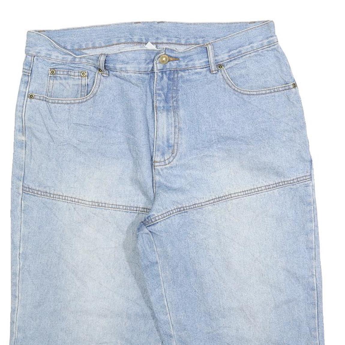 JOHN BANER Mens Light Blue Denim Shorts M W34 Relaxed Fit Casual Cotton Blend