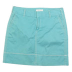 MERONA Womens Blue Cotton Blend Skirt Mini Casual Straight Zip Pocket M