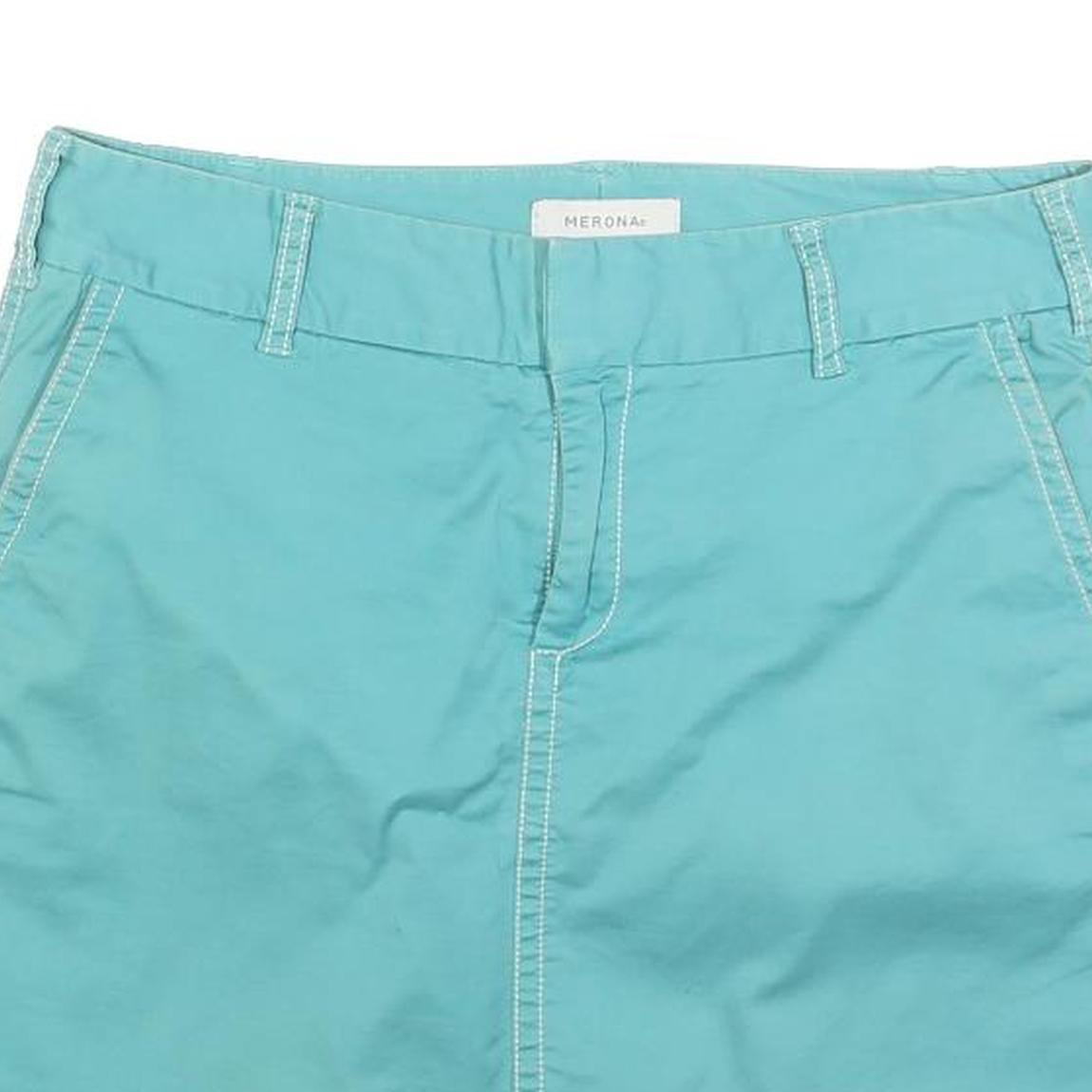 MERONA Womens Blue Cotton Blend Skirt Mini Casual Straight Zip Pocket M