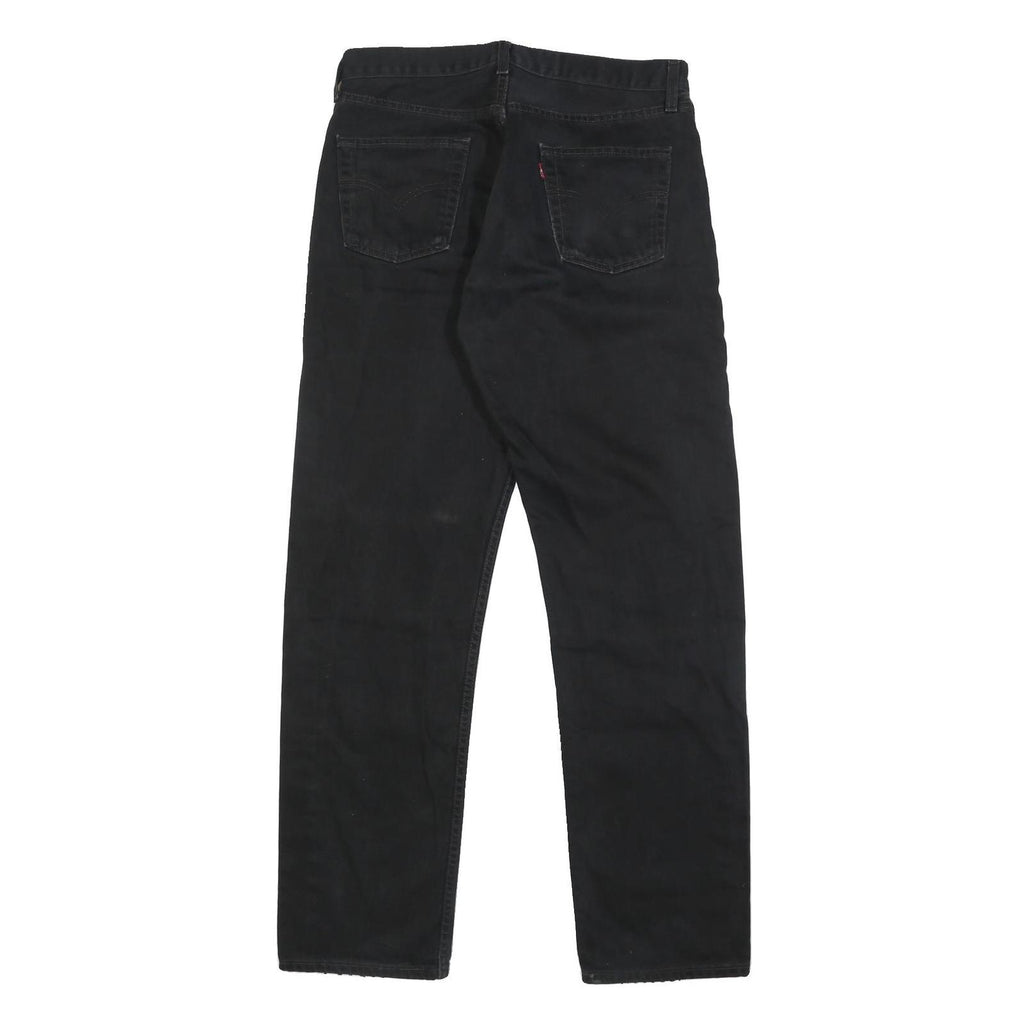 LEVI'S Mens Regular Black Jeans Cotton Button W34 L31 Classic Straight Fit Denim