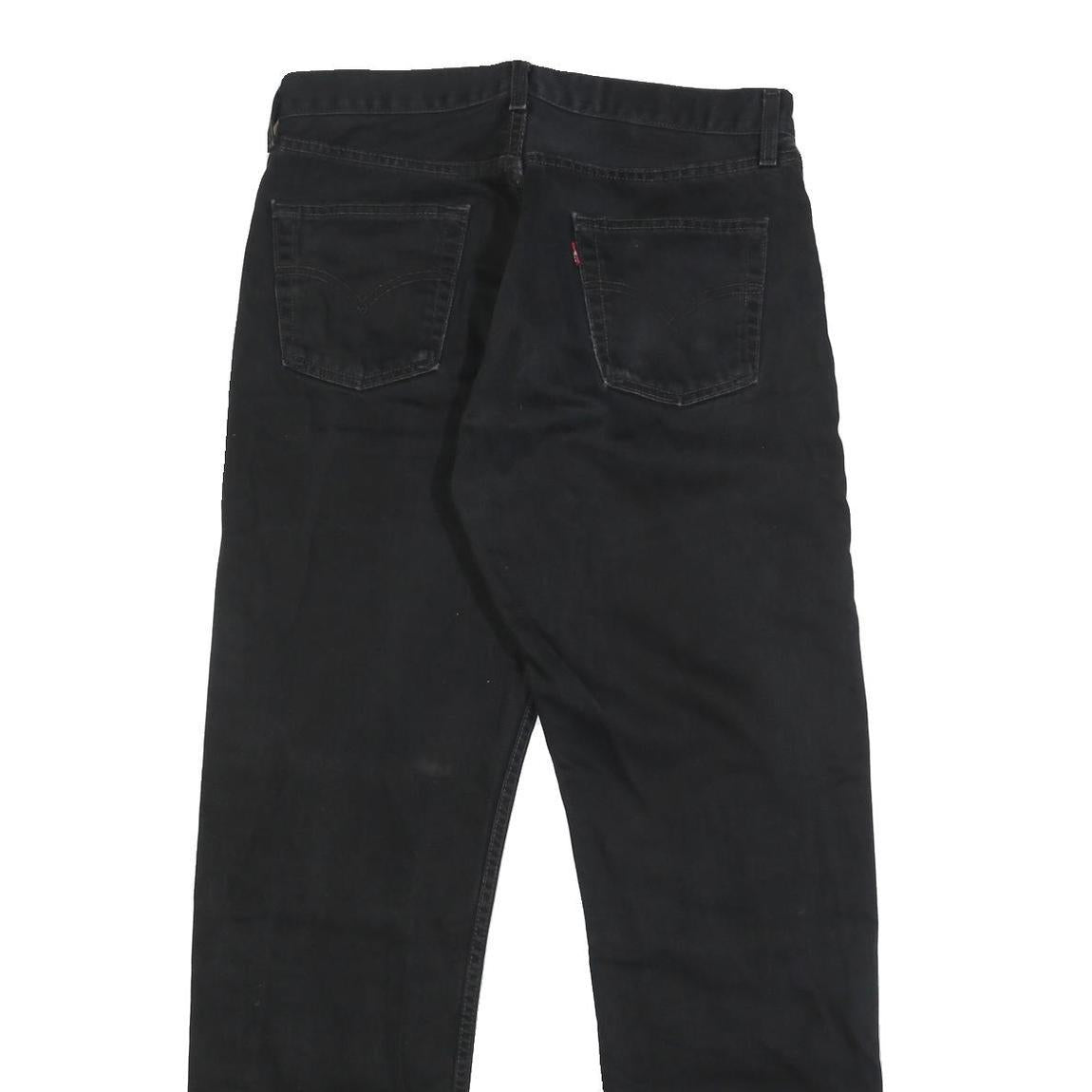 LEVI'S Mens Regular Black Jeans Cotton Button W34 L31 Classic Straight Fit Denim