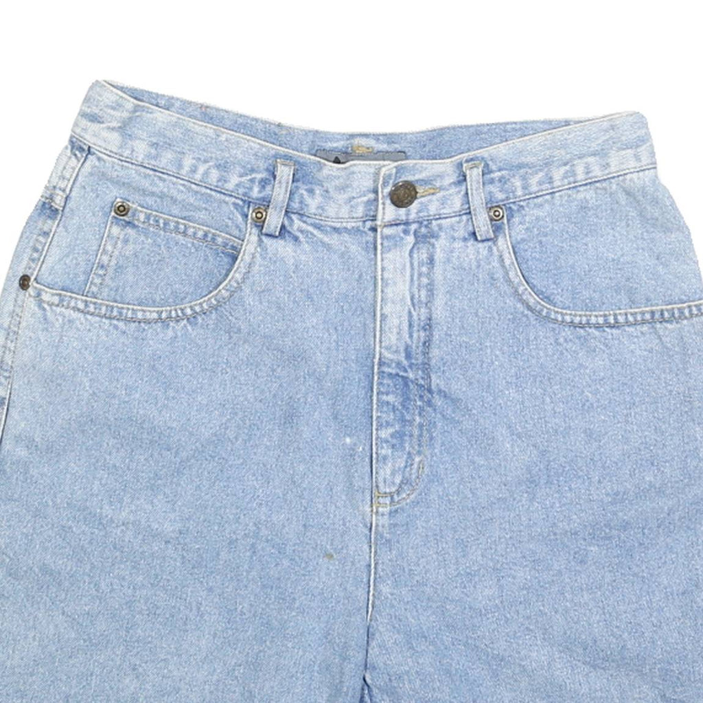 LIZ WEAR Womens Denim Blue Casual Shorts S W28 Cuffed Button Closure Cotton