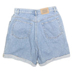 LIZ WEAR Womens Denim Blue Casual Shorts S W28 Cuffed Button Closure Cotton