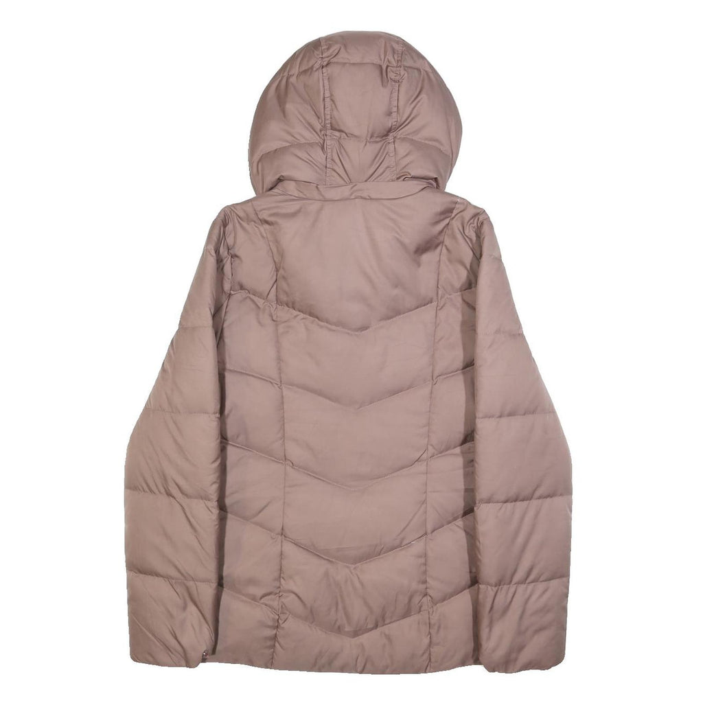 TOMMY HILFIGER Womens Taupe Jacket M Polyester Quilted Puffer Zip Up Hooded