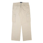 TOM TAILOR Mens Cotton Blend Beige Regular Straight Cargo Trousers W35 L32