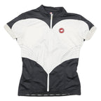 CASTRELLI Womens Black & White Modern T-Shirt M Short Sleeve 1/4 Zip Cycling