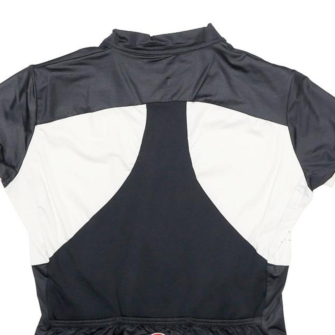 CASTRELLI Womens Black & White Modern T-Shirt M Short Sleeve 1/4 Zip Cycling