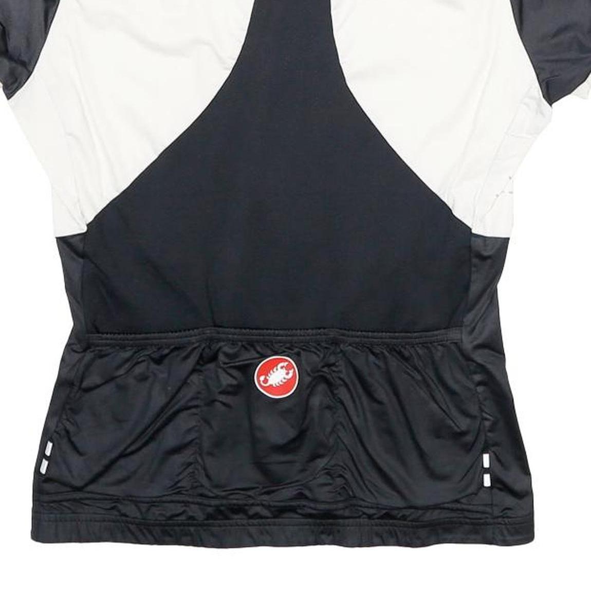 CASTRELLI Womens Black & White Modern T-Shirt M Short Sleeve 1/4 Zip Cycling