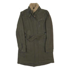 UGG Womens Green Wool Blend Zip Jacket Size L Belted Long Sleeve Warm
