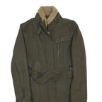UGG Womens Green Wool Blend Zip Jacket Size L Belted Long Sleeve Warm