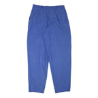 Womens Relaxed Blue Cotton Blend Trousers W30 L30 Zip Closure Casual Wear