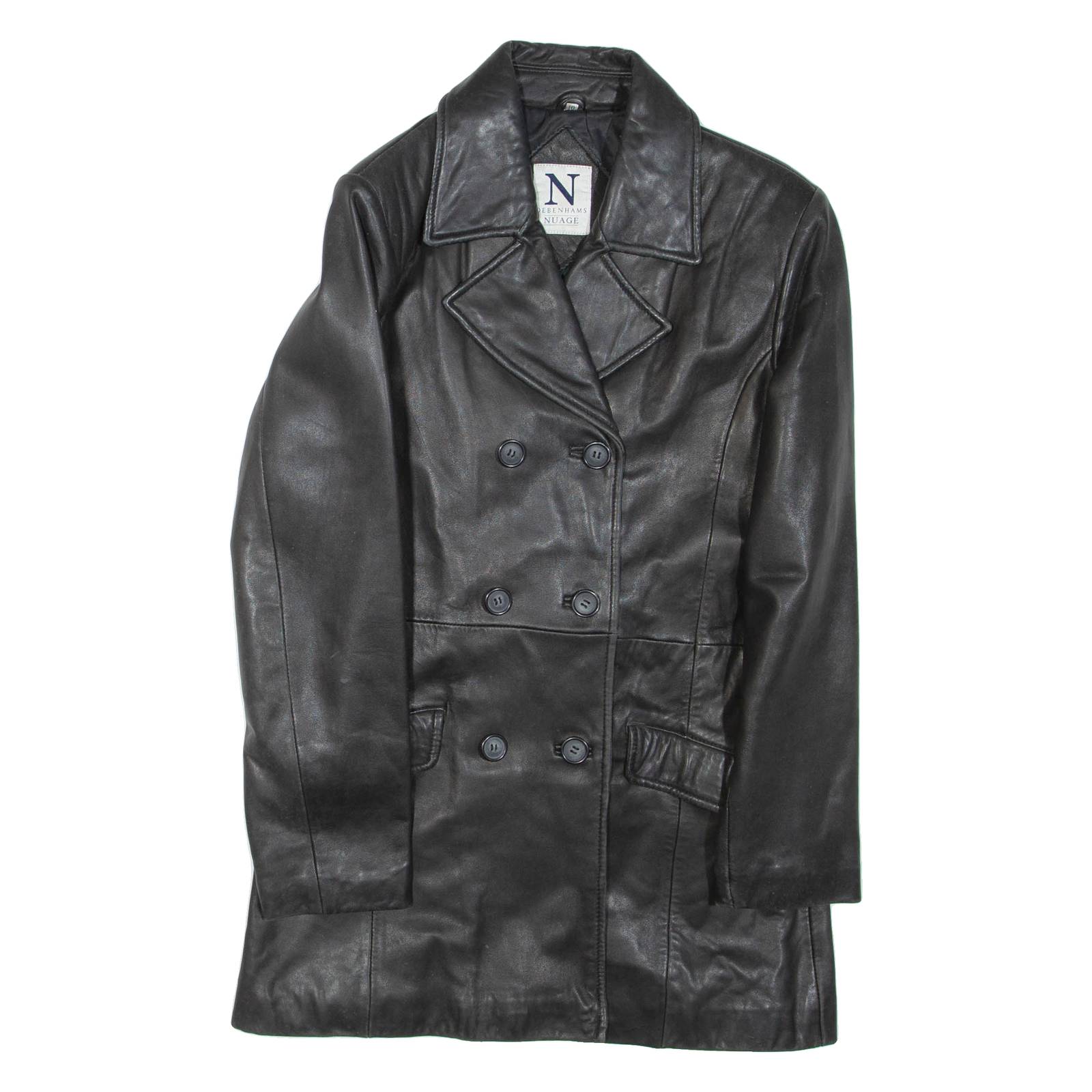 DEBENHAMS NUAGE Womens Jacket Black Leather M