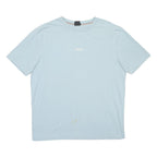 HUGO BOSS Mens Light Blue Cotton Blend T-Shirt L Short Sleeve Crew Neck Boss