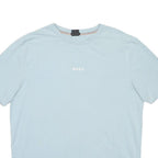 HUGO BOSS Mens Light Blue Cotton Blend T-Shirt L Short Sleeve Crew Neck Boss