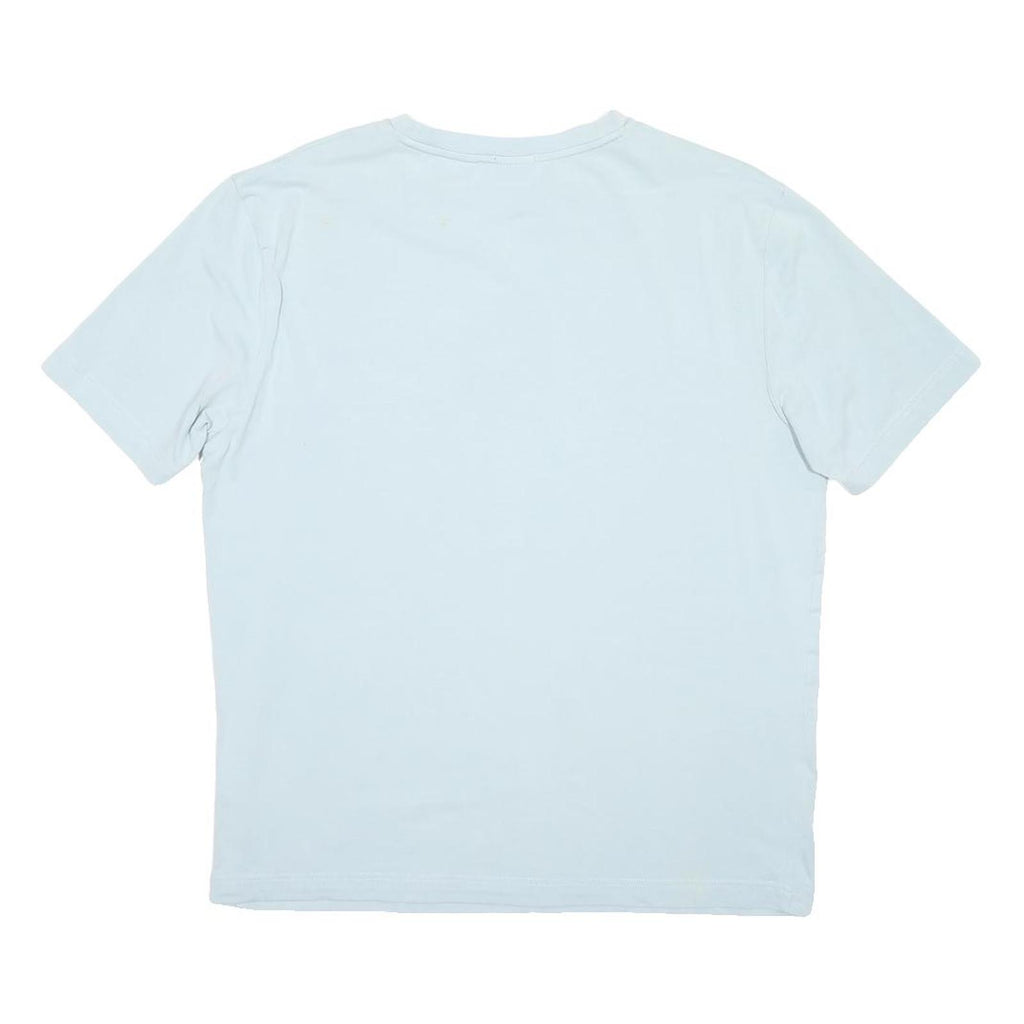 HUGO BOSS Mens Light Blue Cotton Blend T-Shirt L Short Sleeve Crew Neck Boss