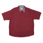 WRANGLER Mens Red Shirt XL Cotton Blend Button Short Sleeve Casual Workwear