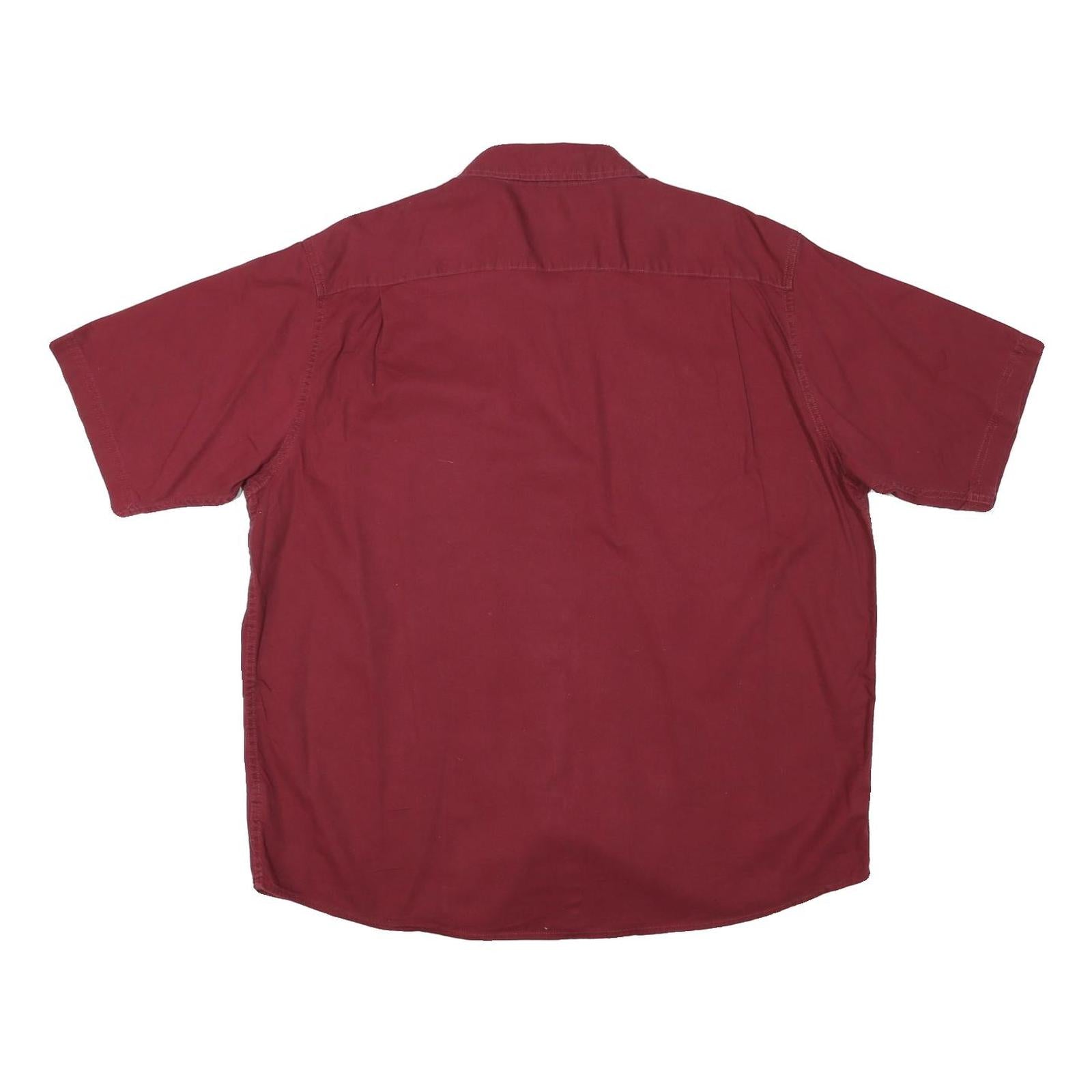 WRANGLER Mens Red Shirt XL Cotton Blend Button Short Sleeve Casual Workwear