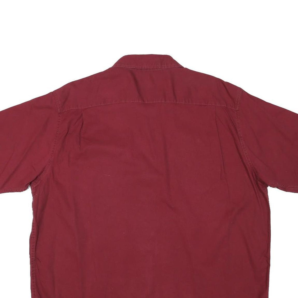 WRANGLER Mens Red Shirt XL Cotton Blend Button Short Sleeve Casual Workwear