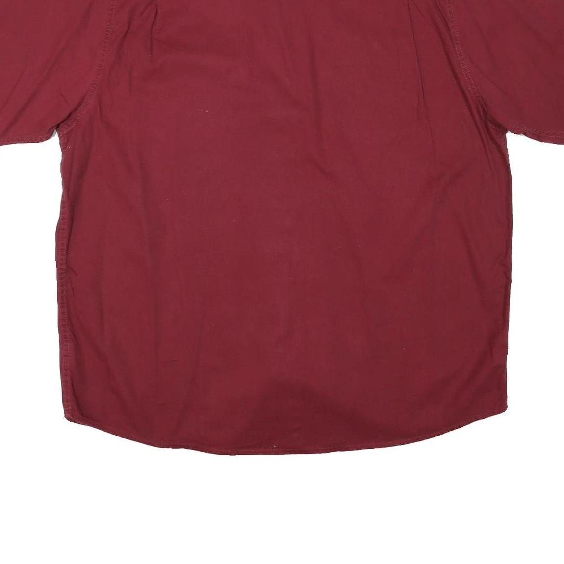 WRANGLER Mens Red Shirt XL Cotton Blend Button Short Sleeve Casual Workwear