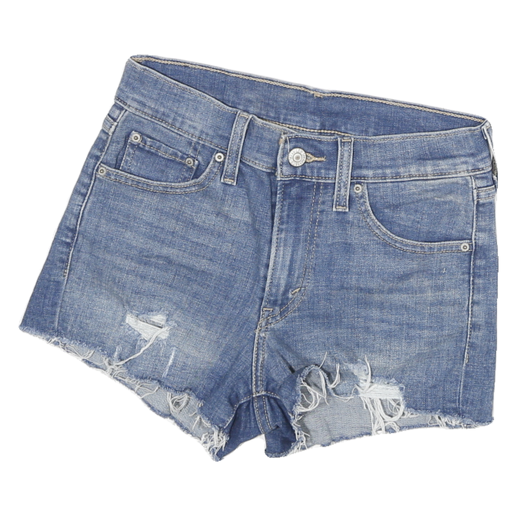 LEVI'S Womens Denim Blue Casual Cut-Off XS W24 Distressed Short Shorts