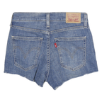 LEVI'S Womens Denim Blue Casual Cut-Off XS W24 Distressed Short Shorts