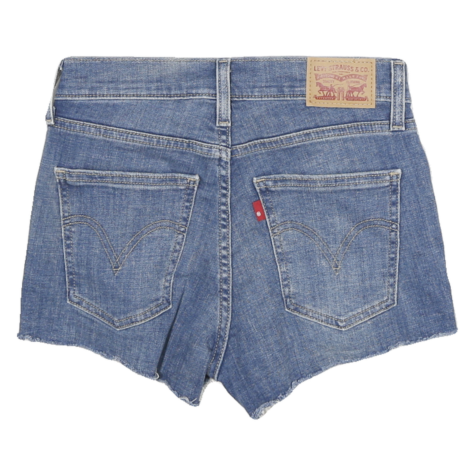 LEVI'S Womens Denim Blue Casual Cut-Off XS W24 Distressed Short Shorts