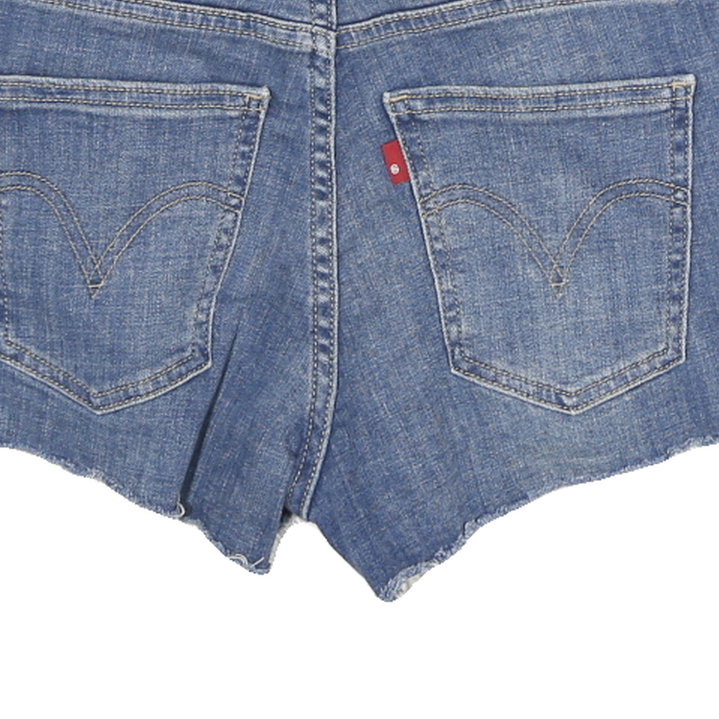 LEVI'S Womens Denim Blue Casual Cut-Off XS W24 Distressed Short Shorts