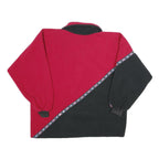 Womens Red & Black Polyester Patterned Fleece Jacket XL Casual Outdoor Warm