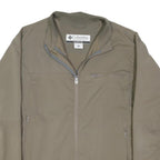 COLUMBIA Mens Beige Outdoor Jacket L Polyester Blend Plain Zip Lightweight