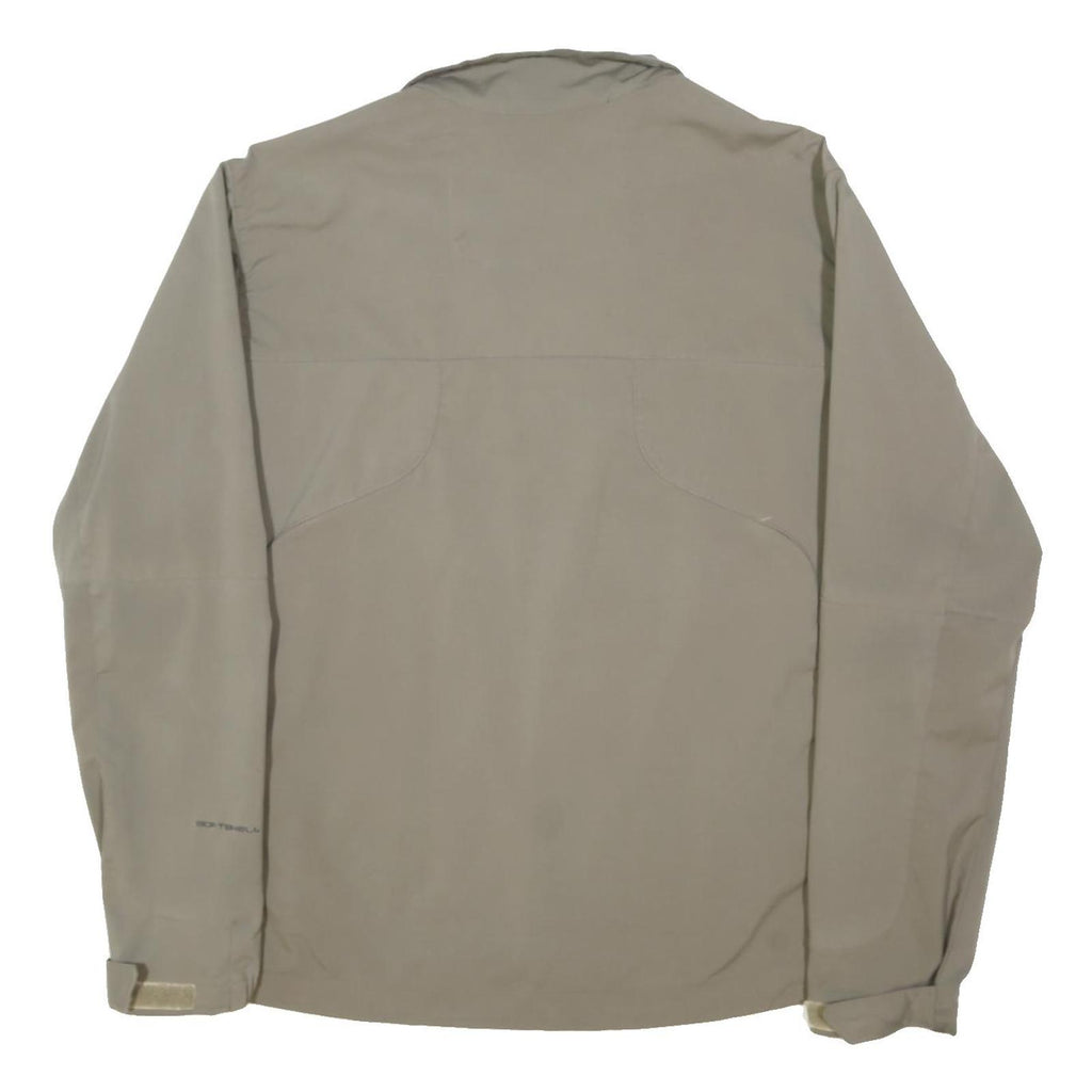 COLUMBIA Mens Beige Outdoor Jacket L Polyester Blend Plain Zip Lightweight