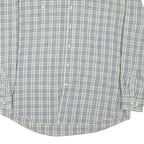 TOMMY HILFIGER Mens White & Blue Check Shirt XL Casual Cotton Blend Long Sleeve