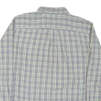 TOMMY HILFIGER Mens White & Blue Check Shirt XL Casual Cotton Blend Long Sleeve