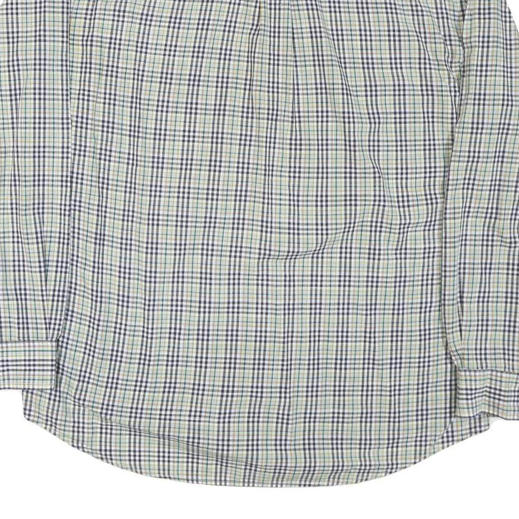TOMMY HILFIGER Mens White & Blue Check Shirt XL Casual Cotton Blend Long Sleeve