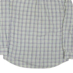 TOMMY HILFIGER Mens White & Blue Check Shirt XL Casual Cotton Blend Long Sleeve