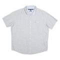 TOMMY HILFIGER Mens Light Grey Cotton Blend Shirt L Classic Fit Casual