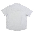 TOMMY HILFIGER Mens Light Grey Cotton Blend Shirt L Classic Fit Casual