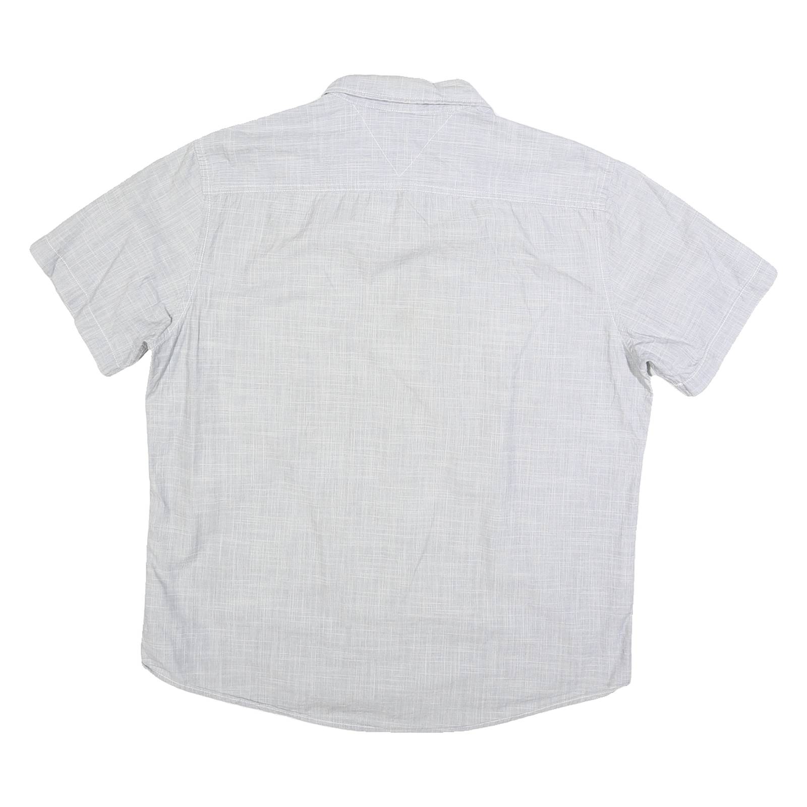 TOMMY HILFIGER Mens Light Grey Cotton Blend Shirt L Classic Fit Casual