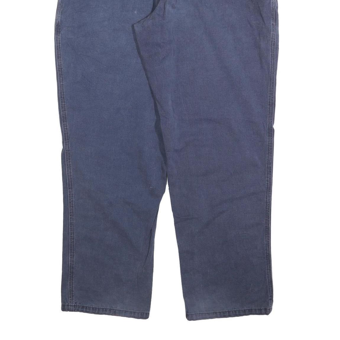 CARHARTT Mens Cotton Blend Navy Relaxed Straight Trousers W38 L32 Durable