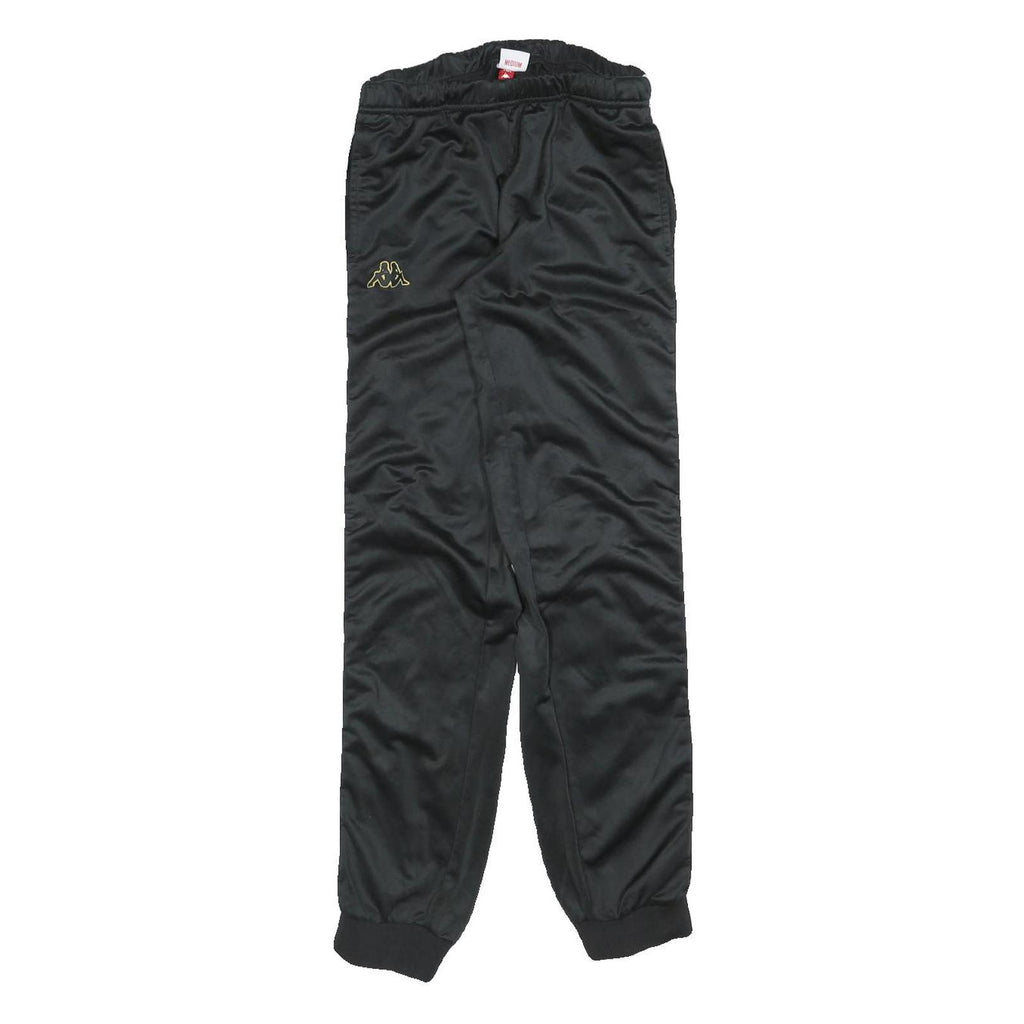 KAPPA Womens Joggers Black & White Slim Tapered M W28 L28 Logo Tape