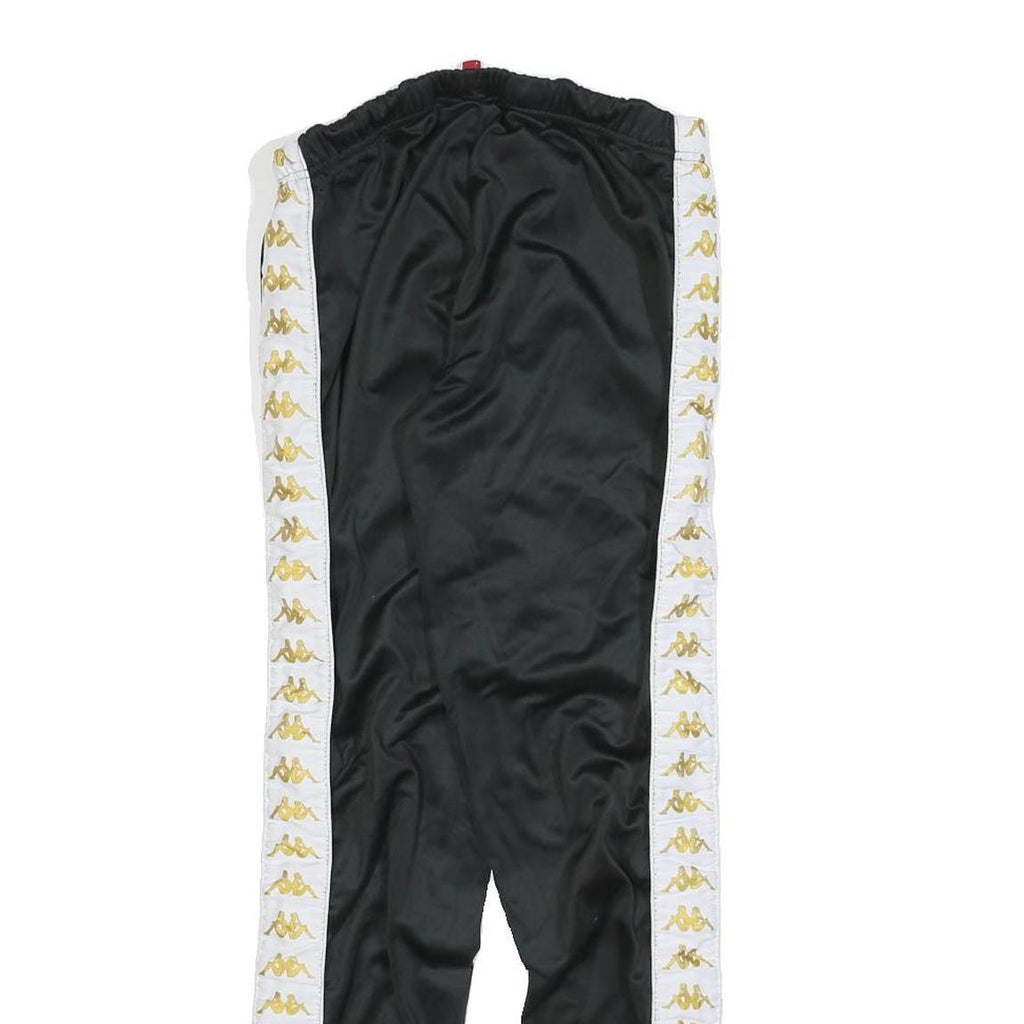 KAPPA Womens Joggers Black & White Slim Tapered M W28 L28 Logo Tape