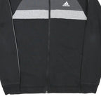 ADIDAS Mens Black & Grey Track Jacket M Cotton Blend Zip Striped Sportswear