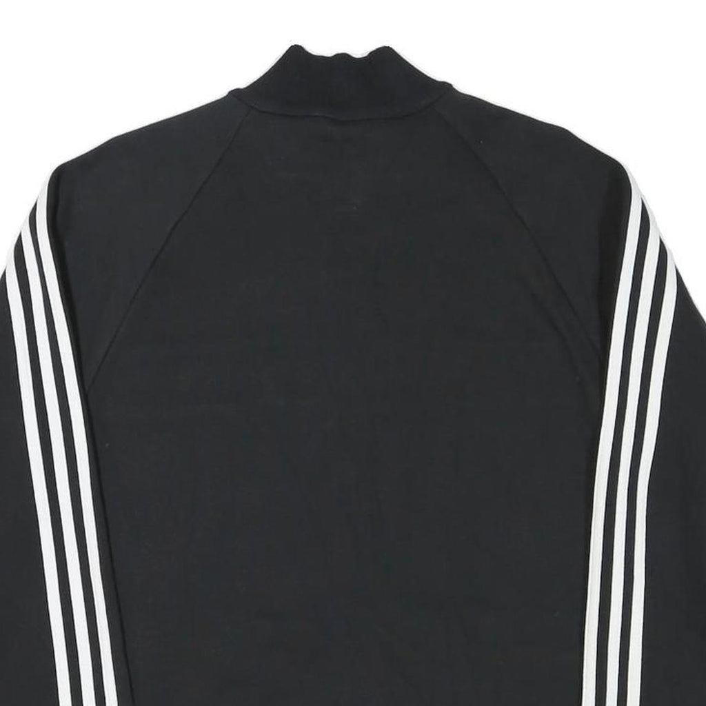 ADIDAS Mens Black & Grey Track Jacket M Cotton Blend Zip Striped Sportswear