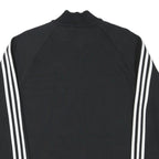 ADIDAS Mens Black & Grey Track Jacket M Cotton Blend Zip Striped Sportswear