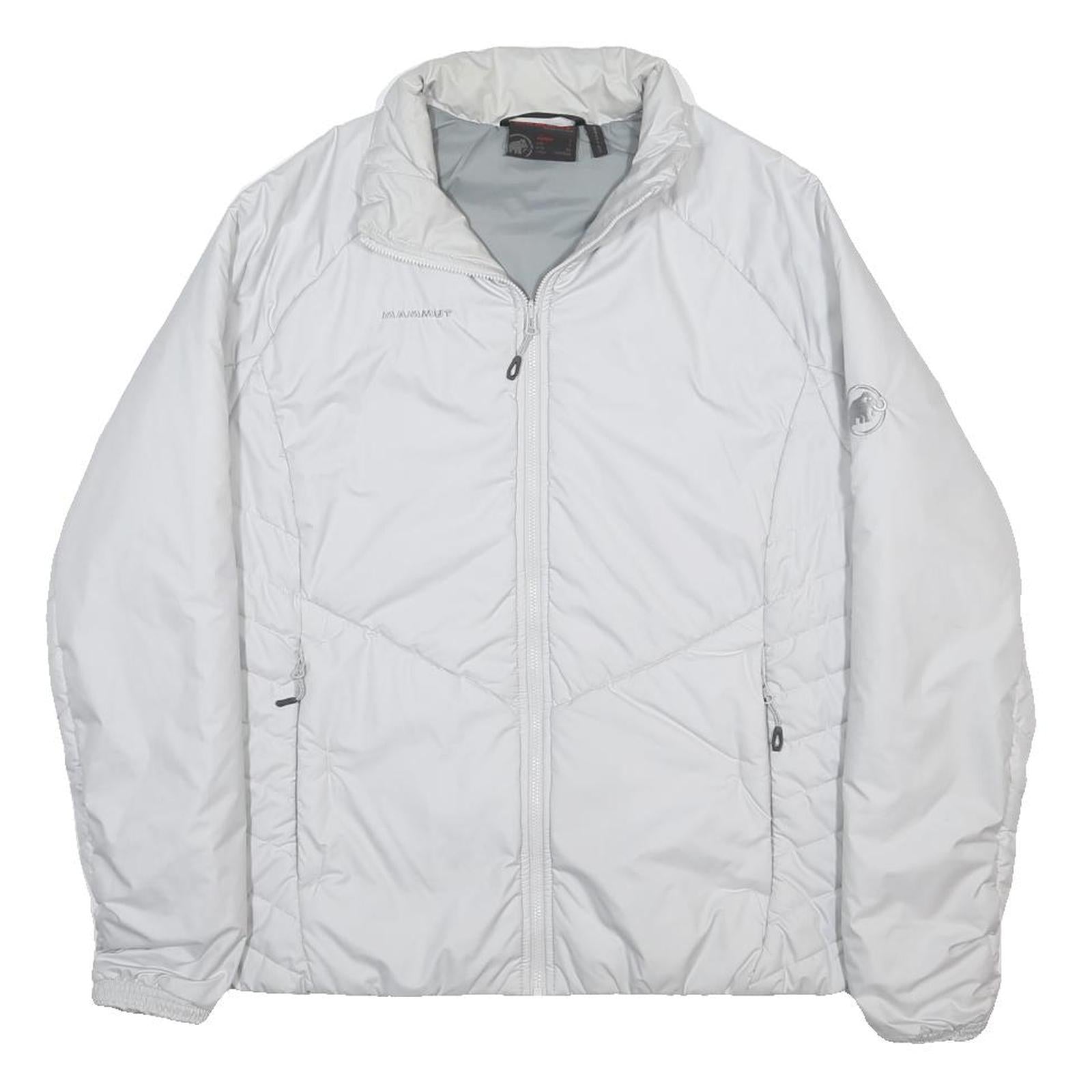MAMMUT Womens White Outdoor Jacket L Synthetic Plain Zip Casual Lightweight