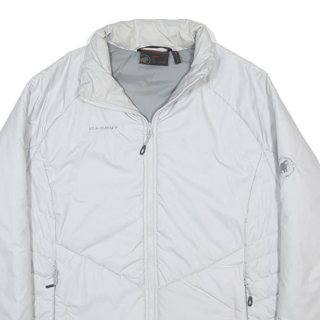 MAMMUT Womens White Outdoor Jacket L Synthetic Plain Zip Casual Lightweight