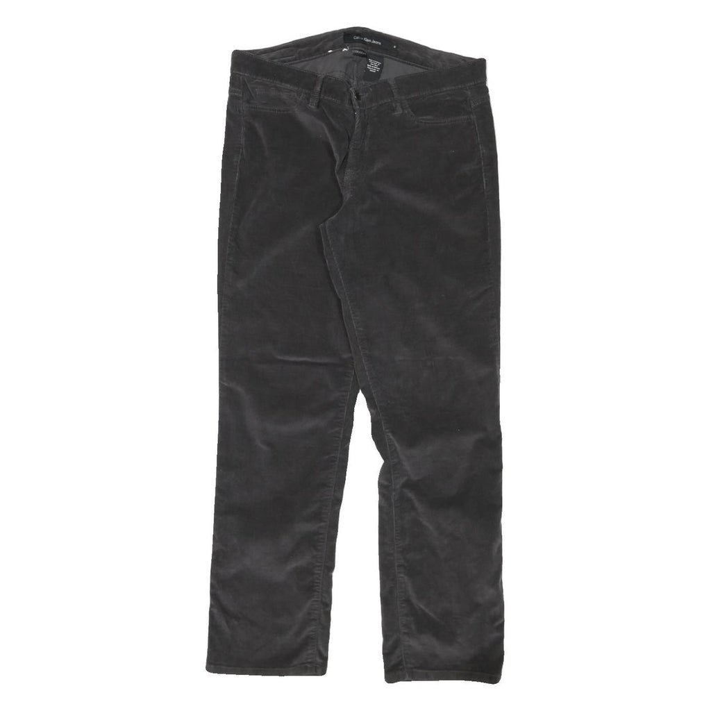 CALVIN KLEIN JEANS Womens Cotton Blend Black Regular Straight Trousers W32 L29