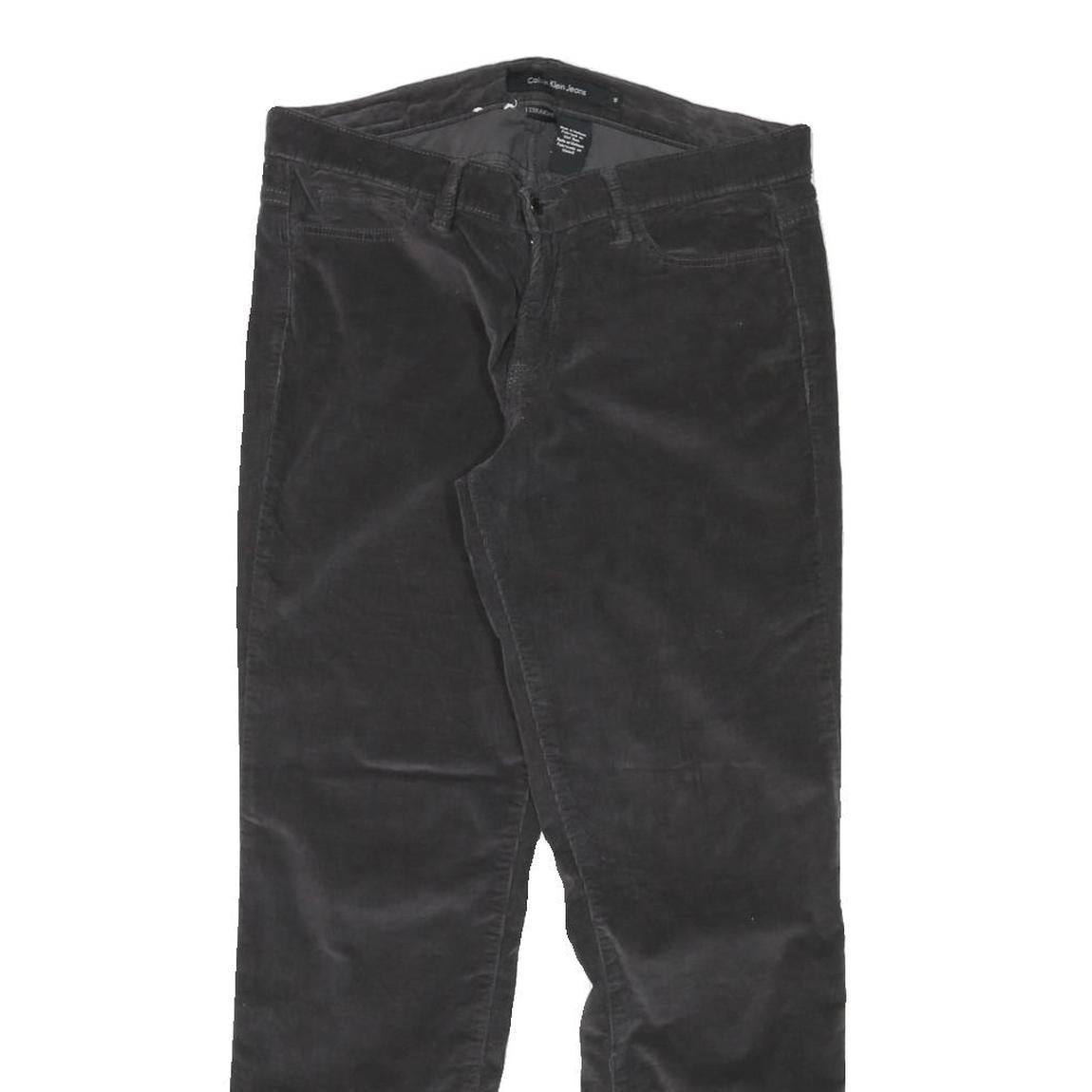 CALVIN KLEIN JEANS Womens Cotton Blend Black Regular Straight Trousers W32 L29