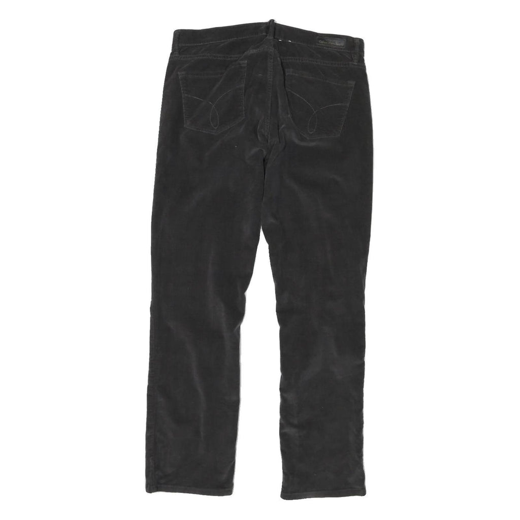 CALVIN KLEIN JEANS Womens Cotton Blend Black Regular Straight Trousers W32 L29